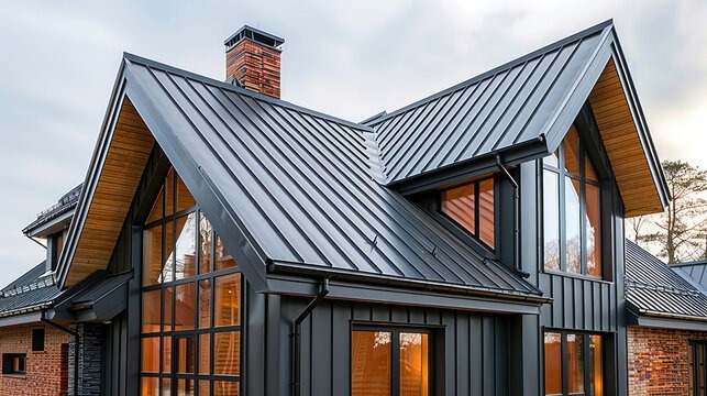 Luxury black standing seam metal roof